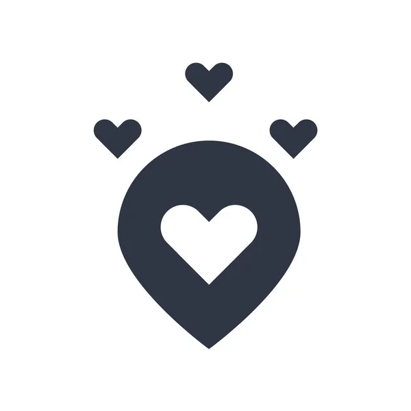 Aşk Işaretçi Simgesi Üzerinde Izole Beyaz Arka Plan Web Mobil — Stok Vektör