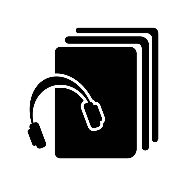Вектор Піктограми Audiobook Ізольовано Білому Тлі Вашого Дизайну Веб Мобільних — стоковий вектор