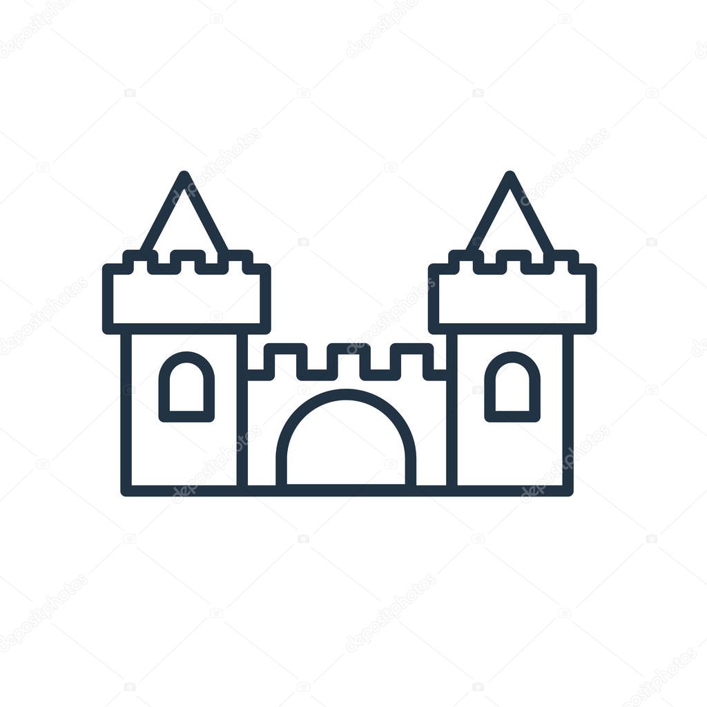 Castle icon vector isolated on white background, Castle transparent sign