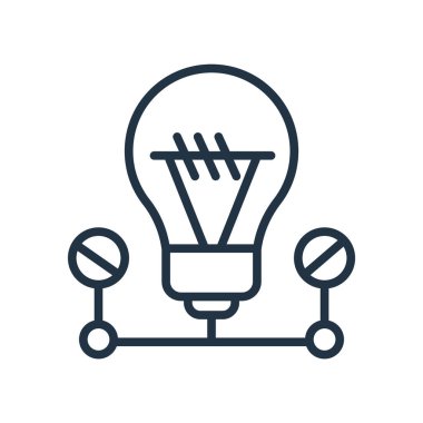 Beyaz arka plan üzerinde ampul şeffaf işareti izole ampul simge vektör