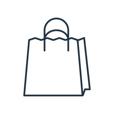 Kağıt çanta simge vektör, beyaz arka plan üzerinde izole kağıt torba şeffaf işareti