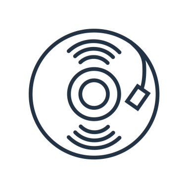 Beyaz arka plan üzerinde vinil şeffaf oturum izole vinil simge vektör