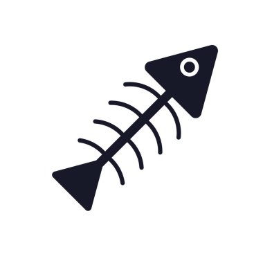 Web ve mobil uygulaması tasarımı, Fishbone logo kavramı için beyaz arka plan üzerinde izole Fishbone simge vektör