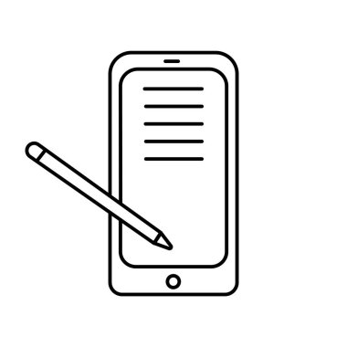 Web ve mobil uygulaması tasarımı, Smartphone logo kavramı için beyaz arka plan üzerinde izole Smartphone simge vektör