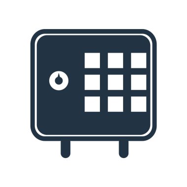 Beyaz arka plan üzerinde kasa şeffaf işareti izole kasa simge vektör