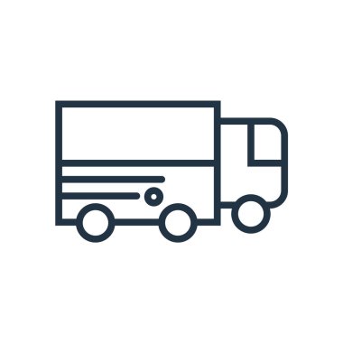 Beyaz arka plan üzerinde kamyon şeffaf işareti izole kamyon simge vektör