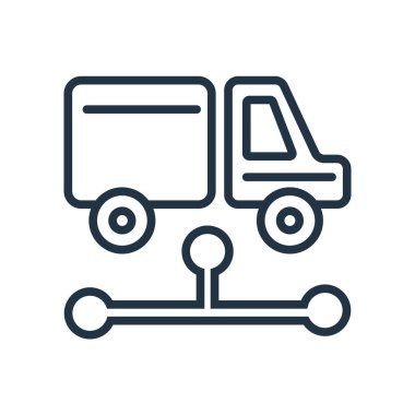 Beyaz arka plan üzerinde dağıtım şeffaf işareti izole dağıtım simge vektör