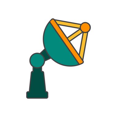 Uydu çanağı simge vektör web ve mobil uygulaması tasarımı, uydu çanağı logo kavramı için izole üzerinde beyaz arka plan