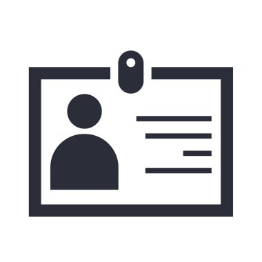 Kimlik kartı simge vektör web ve mobil uygulaması tasarımı, kimlik kartı logo kavramı üzerinde izole beyaz arka plan