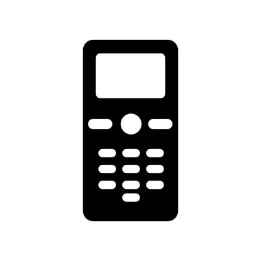 Cep telefonu simge vektör web ve mobil uygulaması tasarımı, cep telefonu logo kavramı üzerinde izole beyaz arka plan