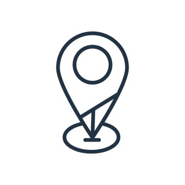 Beyaz arka plan üzerinde harita şeffaf işareti izole harita simge vektör