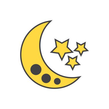 Web ve mobil uygulaması tasarım, Moon logo kavramı için beyaz arka plan üzerinde izole ay simge vektör