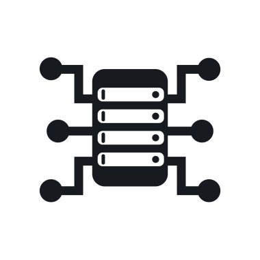 Web ve mobil uygulaması tasarımı, sunucu logo kavramı için beyaz arka plan üzerinde izole server simge vektör