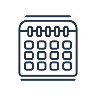 Beyaz arka plan üzerinde takvim şeffaf işareti izole takvim simge vektör