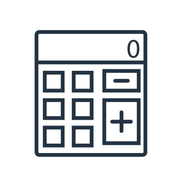 Beyaz arka plan üzerinde hesap makinesi şeffaf işareti izole hesap makinesi simge vektör