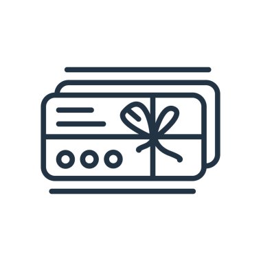 Beyaz arka plan üzerinde hediye kartı şeffaf işareti izole hediye kartı simge vektör