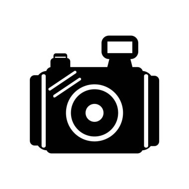 Fotoğraf kamera simgesi üzerinde izole beyaz arka plan web ve mobil uygulaması tasarım, fotoğraf kamera logo kavramı için vektör