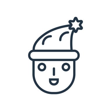 Bayan claus simge vektör beyaz arka plan üzerinde Bayan claus şeffaf işareti izole