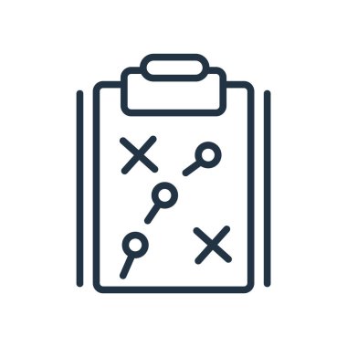 Beyaz arka plan üzerinde strateji şeffaf işareti izole strateji simge vektör