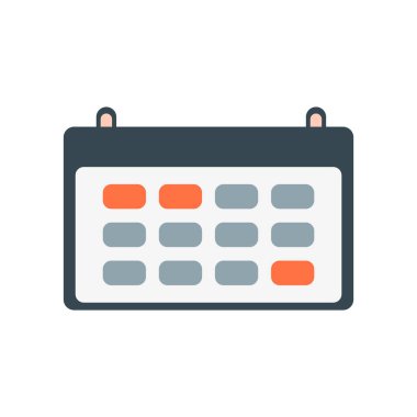 Haftalık takvim simgesini vektör web ve mobil uygulaması tasarımı, haftalık takvim logo kavramı için izole üzerinde beyaz arka plan