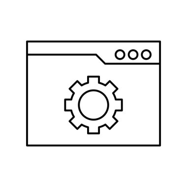 Web ve mobil uygulaması tasarımı, tarayıcı logo kavramı için beyaz arka plan üzerinde izole tarayıcı simge vektör