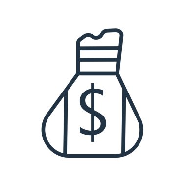 Para çantası simge vektör, beyaz arka plan üzerinde izole para çanta şeffaf işareti