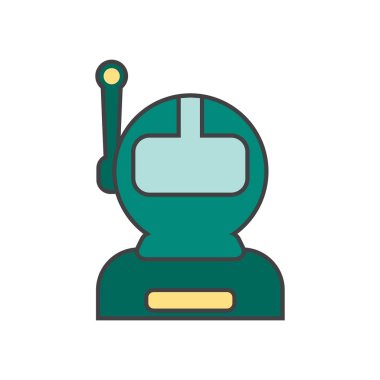 Web ve mobil uygulaması tasarımı, astronot logo kavramı için beyaz arka plan üzerinde izole astronot simge vektör