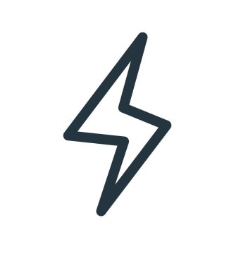 Yıldırım ikonuna vektör web ve mobil uygulaması tasarımı, yıldırım logo kavramı için izole üzerinde beyaz arka plan