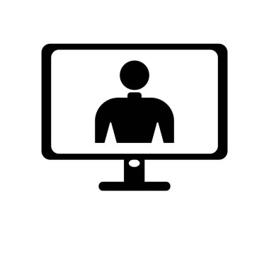 Ekran beyaz simge vektör, web ve mobil uygulaması tasarım için beyaz arka plan üzerinde izole beyaz logo kavramında ekran