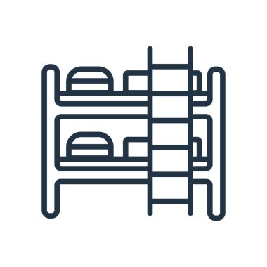 Beyaz arka plan üzerinde ranza şeffaf işareti izole ranza simge vektör