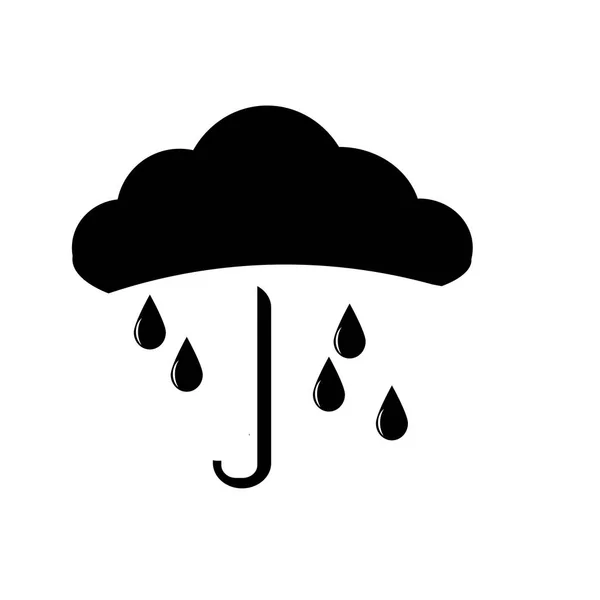手のアイコンに雨粒ベクター Web およびモバイル アプリの設計 手ロゴのコンセプトの雨粒に分離白背景 — ストックベクタ