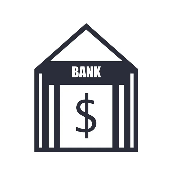 Bank Symboolpictogram Vector Geïsoleerd Witte Achtergrond Voor Web Mobiele App — Stockvector
