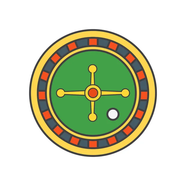 Roulette Pictogram Vector Geïsoleerd Witte Achtergrond Voor Web Mobiele App — Stockvector