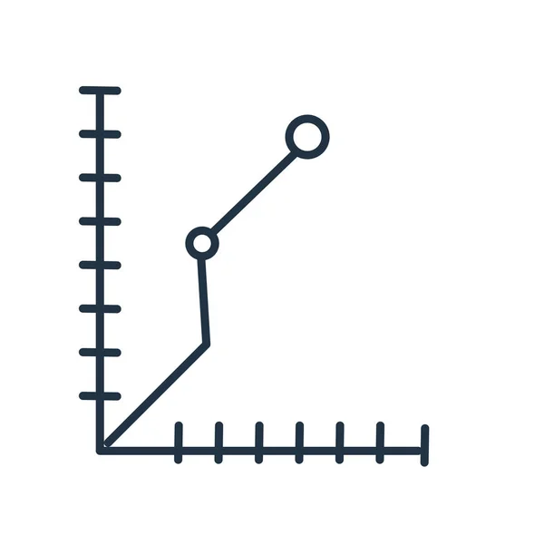 白い背景 線グラフの透明な標識の分離線グラフ アイコン ベクトル — ストックベクタ