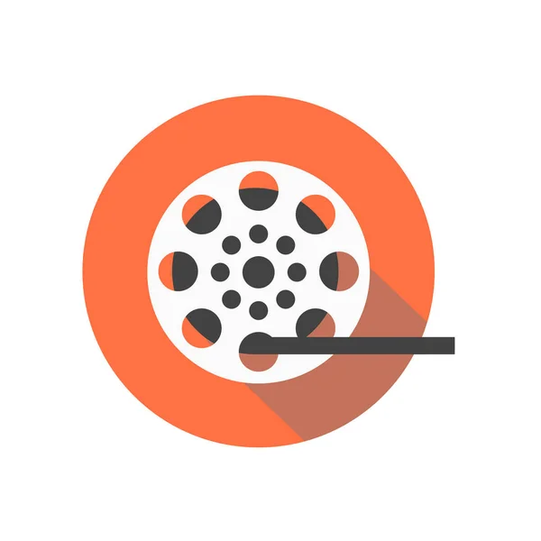 Film Reel Pictogram Vector Geïsoleerd Witte Achtergrond Voor Web Mobiele — Stockvector