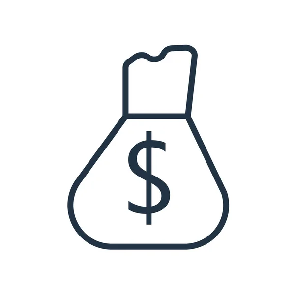 Χρήματα Τσάντα Διάνυσμα Εικονίδιο Απομονώνονται Λευκό Φόντο Χρήματα Τσάντα Διαφανή — Διανυσματικό Αρχείο