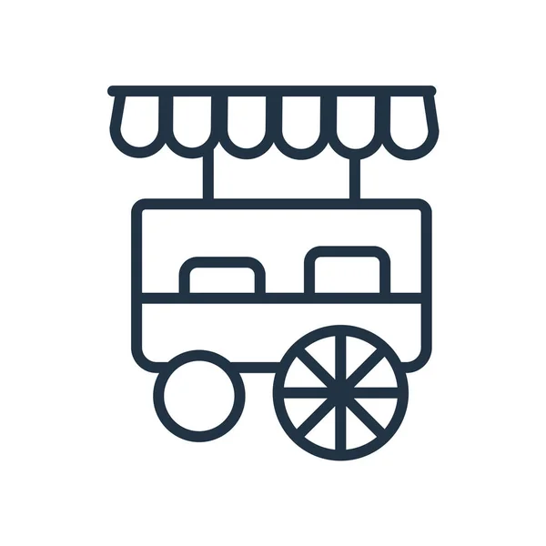 Lebensmittelwagen Symbol Vektor Isoliert Auf Weißem Hintergrund Lebensmittelwagen Transparentes Zeichen — Stockvektor