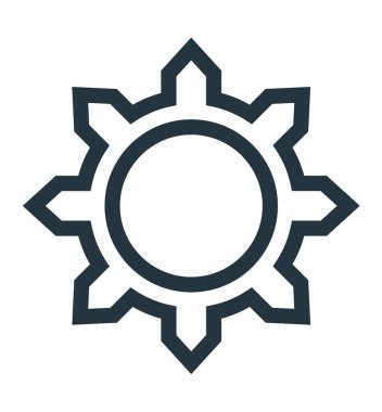 Web ve mobil uygulaması tasarımı, ayarları logo kavramı için beyaz arka plan üzerinde izole ayarları simge vektör