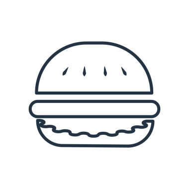 Beyaz arka plan üzerinde Hamburger şeffaf işareti izole hamburger simge vektör