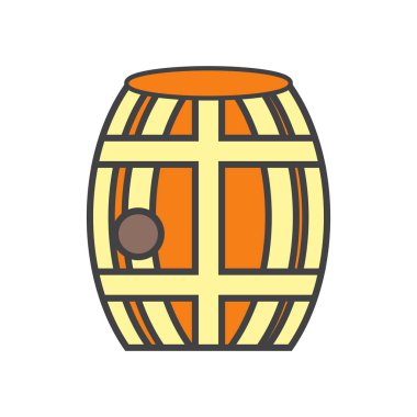 Varil simge vektör web ve mobil uygulaması tasarımı, varil logo kavramı için izole üzerinde beyaz arka plan