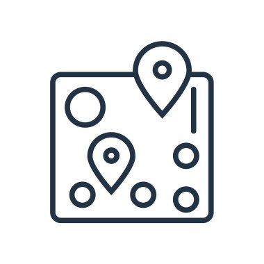 Beyaz arka plan üzerinde harita şeffaf işareti izole harita simge vektör