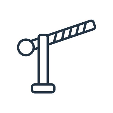 Beyaz arka plan üzerinde bariyer şeffaf işareti izole bariyer simge vektör