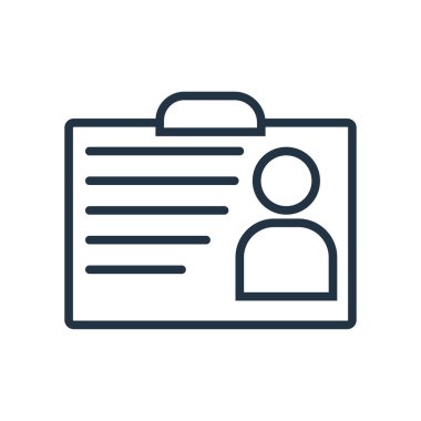 Kimlik kartı simge vektör beyaz arka plan üzerinde kimlik kartı şeffaf işareti izole