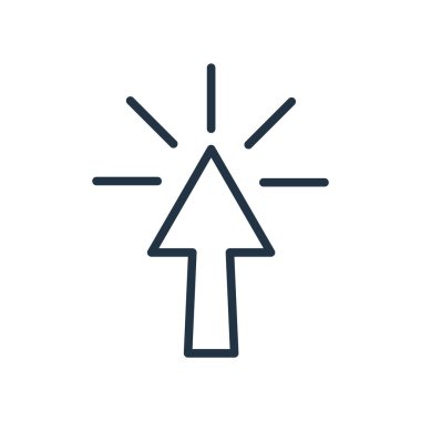 Beyaz arka plan üzerinde imleç şeffaf işareti izole imleç simge vektör