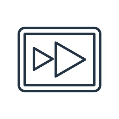 Beyaz arka plan üzerinde izole simge vektör ileri sar, şeffaf işareti ileri sarma