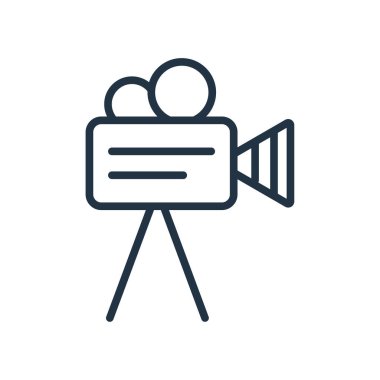 Beyaz arka plan üzerinde film şeffaf işareti izole film simge vektör