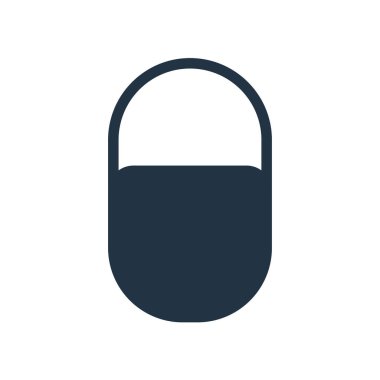 Beyaz arka plan üzerinde asma kilit şeffaf işareti izole asma kilit simgesi vektör