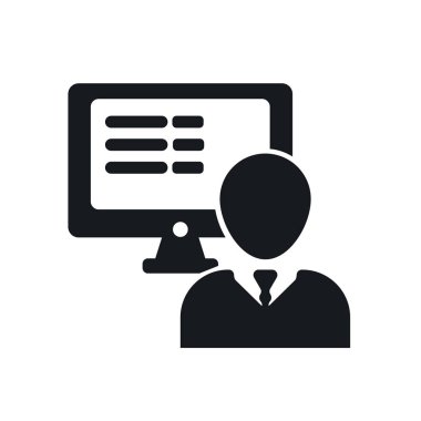 Web ve mobil uygulaması tasarımı, bilgisayar logo kavramı için beyaz arka plan üzerinde izole bilgisayar simge vektör