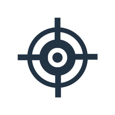 Beyaz arka plan üzerinde hedef şeffaf işareti izole hedef simge vektör