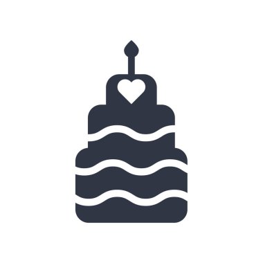 Kutlama pastası simge vektör web ve mobil uygulaması tasarımı, kutlama pastası logo kavramı için izole üzerinde beyaz arka plan